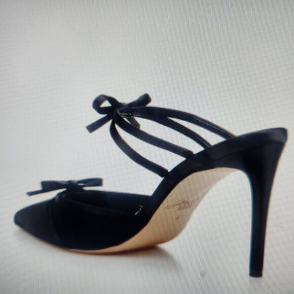 Jewel Badgley Mischka " Klarise" Black Satin Heels. NIB. Size 6 - Picture 12 of 13